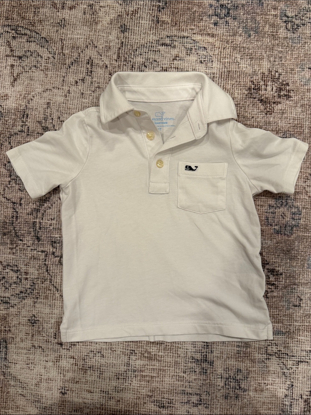 Vineyard Vines Toddler White Polo with Chest Pocket